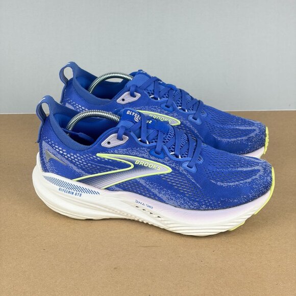 Brooks Glycerin GTS 22 Athletic Running Shoes Womens 8.5 Blue White Low Top - Picture 3 of 10